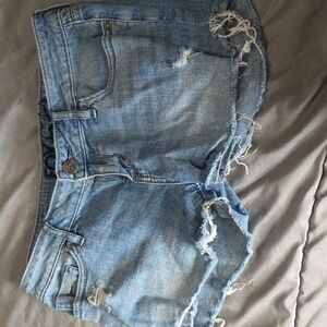 Fox Women's Light Blue Ripped Jean Shorts